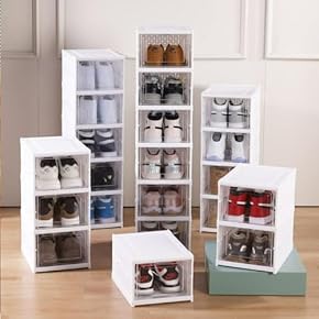 Stackable Shoe Box Storage Organizer - Compact Solution!