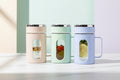 420 ml elegant glass mug with lid & handle