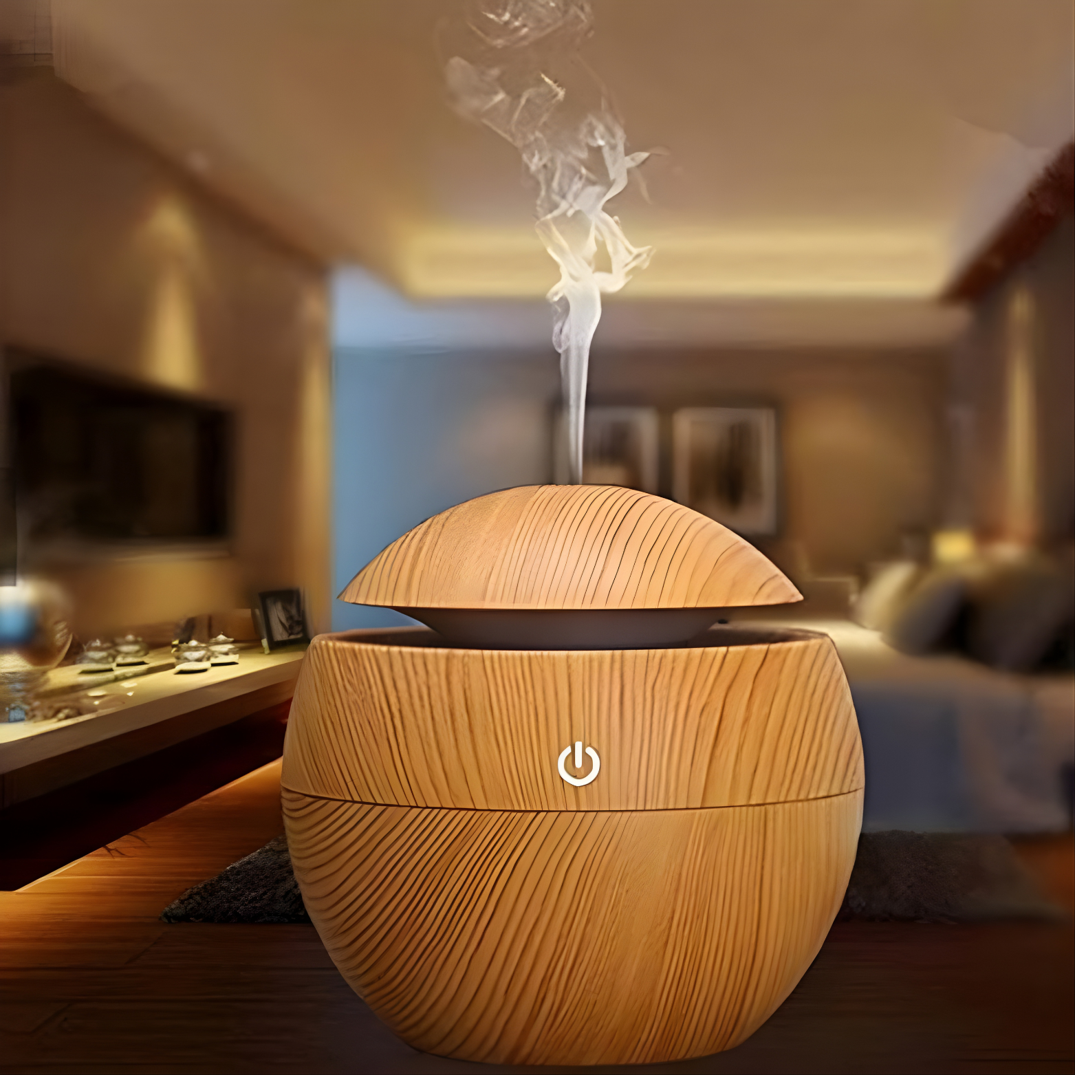 Natural Wood Air Humidifier - Aromatherapy Diffuser & LED Light - OakStoneLiving