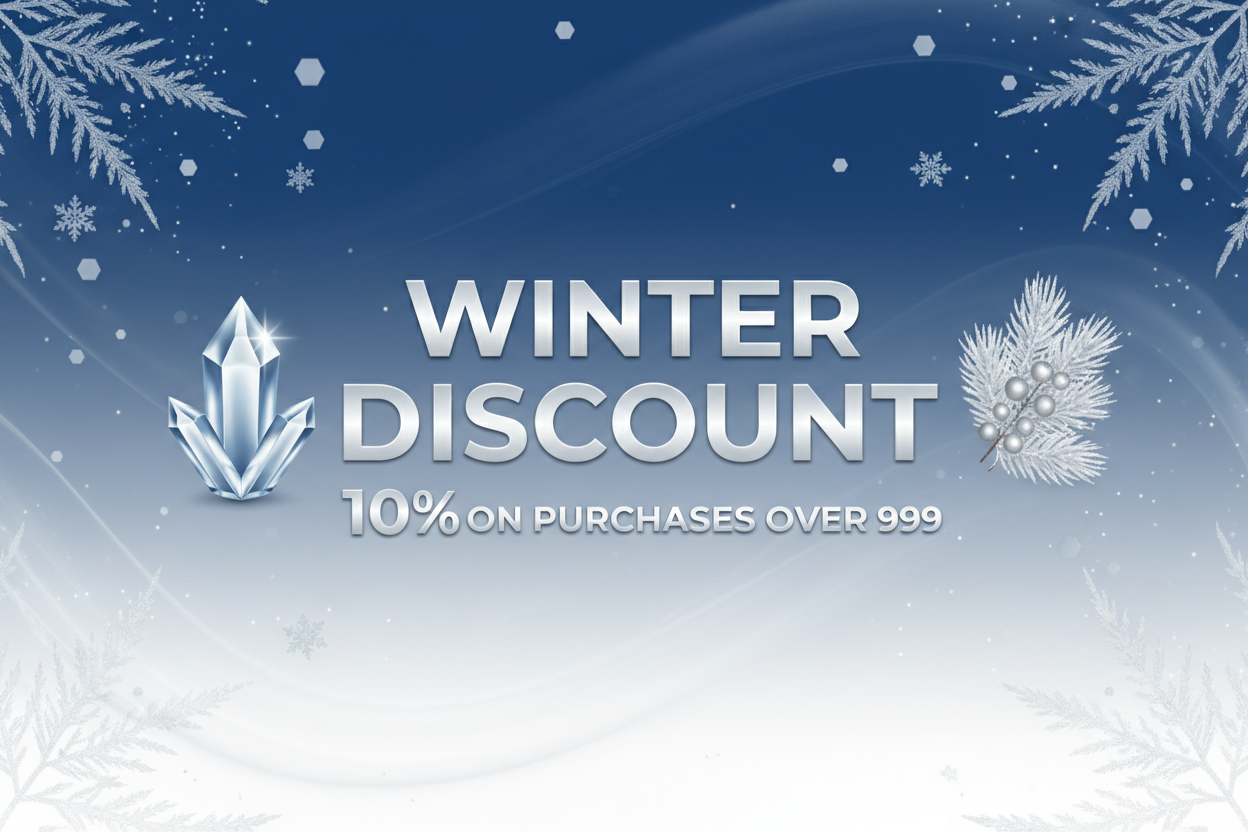 make image with attractive background and with sytlish text " Winter Discount 10% On Purchases Over 999"