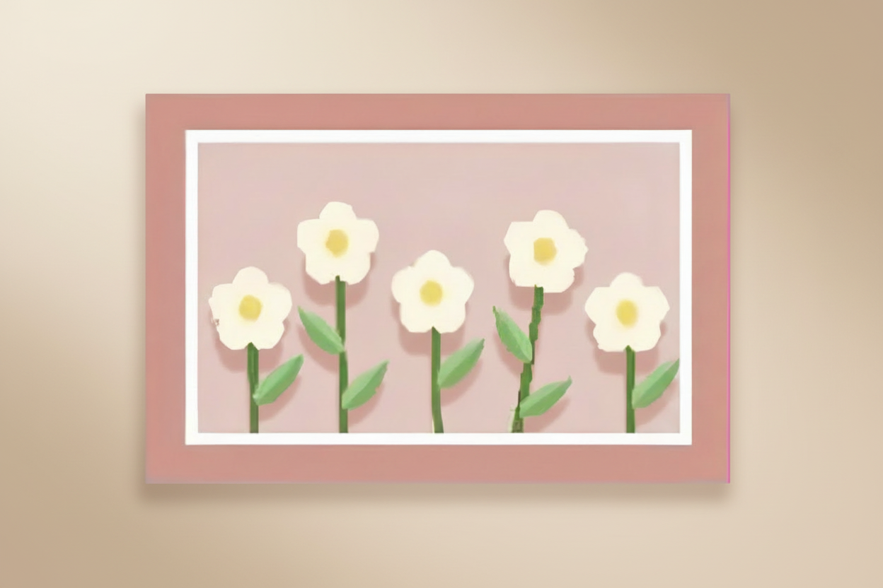 Flower Design Square Bathroom Mat