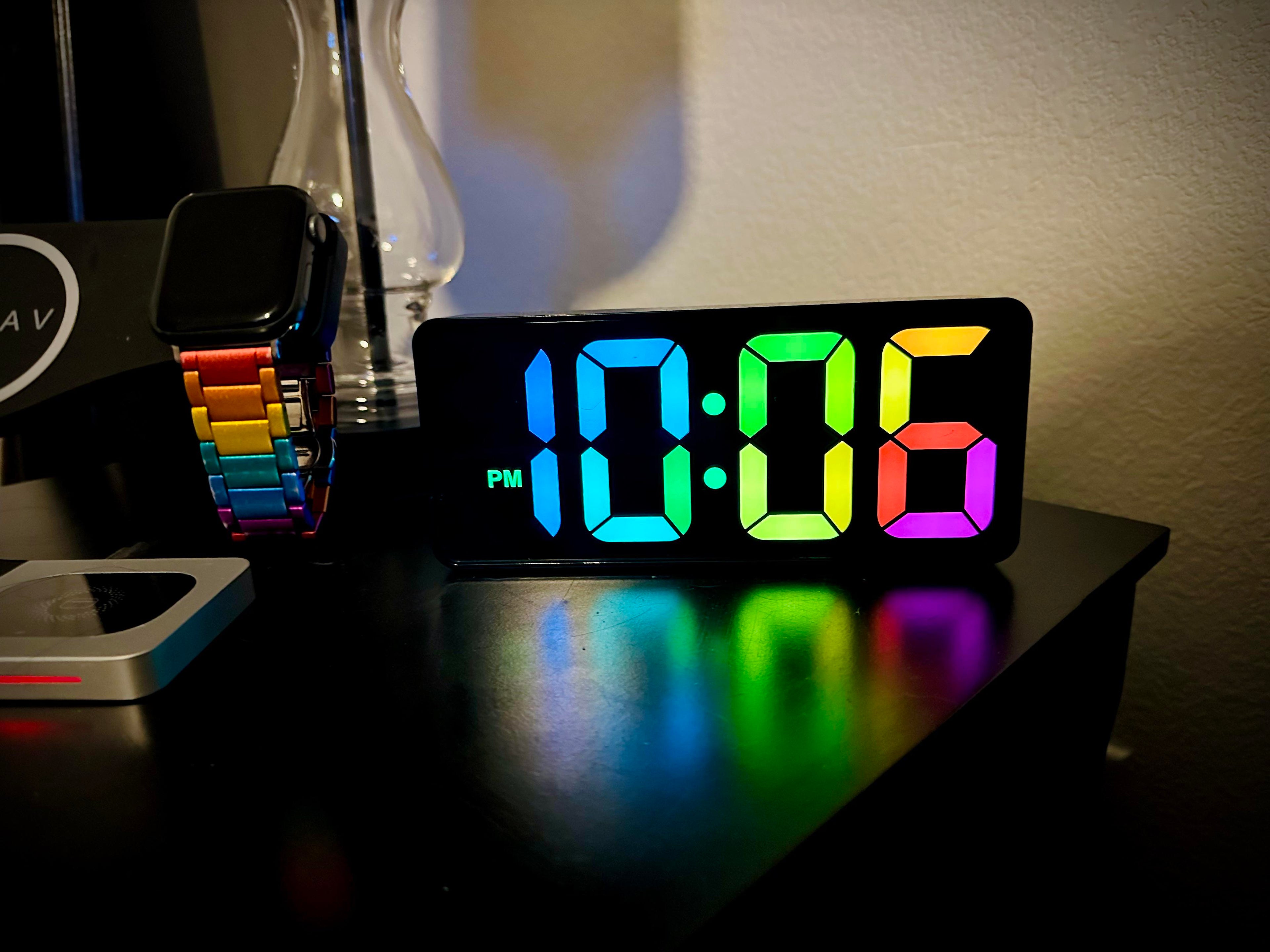 Colorful Rainbow Digital Clock - Time in Style! - OakStoneLiving