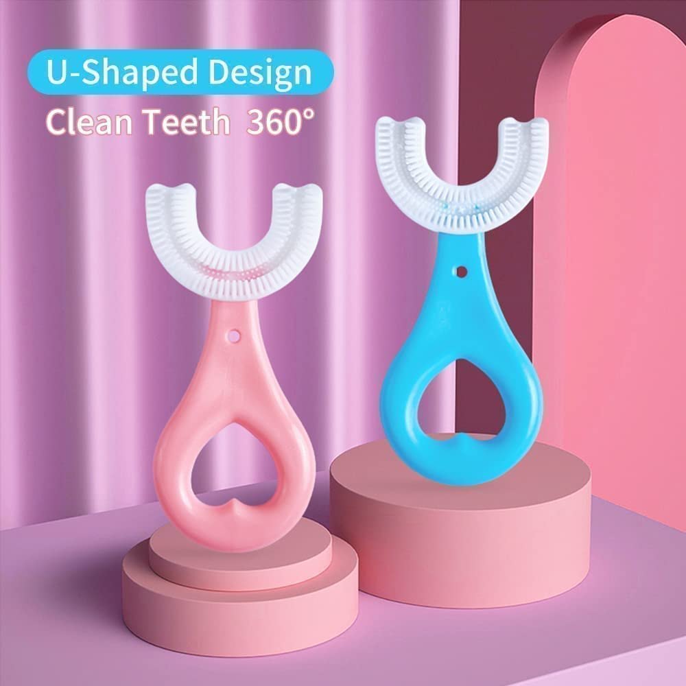 U-Shaped Baby Toothbrush 2-Pack - Baby Oral Care Set - OakStoneLiving
